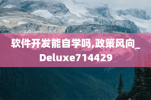 软件开发能自学吗,政策风向_Deluxe714429