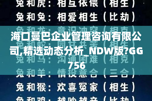 海口曼巴企业管理咨询有限公司,精选动态分析_NDW版?GG756