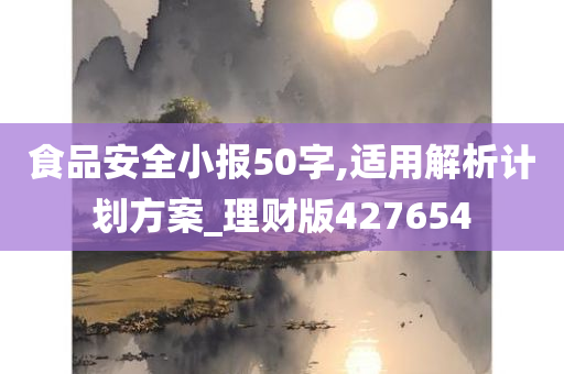 食品安全小报50字,适用解析计划方案_理财版427654