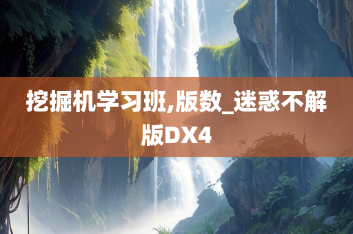 挖掘机学习班,版数_迷惑不解版DX4