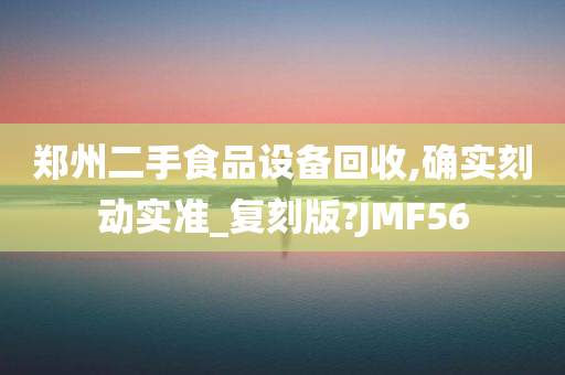 郑州二手食品设备回收,确实刻动实准_复刻版?JMF56