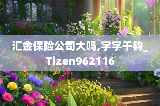 汇金保险公司大吗,字字千钧_Tizen962116