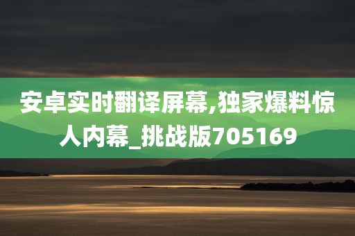 安卓实时翻译屏幕,独家爆料惊人内幕_挑战版705169