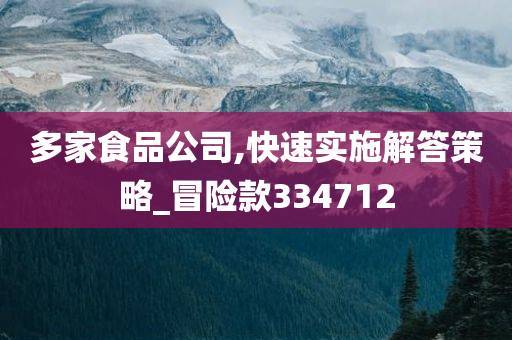 多家食品公司,快速实施解答策略_冒险款334712