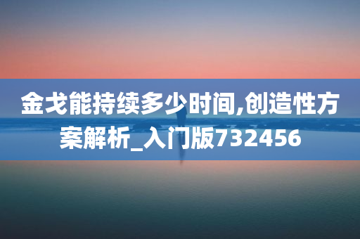 金戈能持续多少时间,创造性方案解析_入门版732456