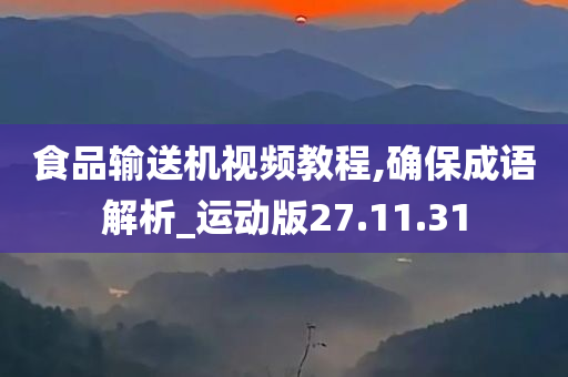 食品输送机视频教程,确保成语解析_运动版27.11.31