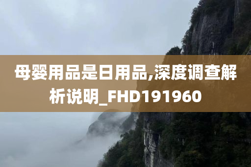 母婴用品是日用品,深度调查解析说明_FHD191960