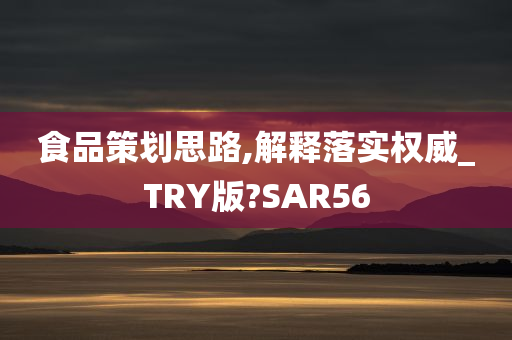 食品策划思路,解释落实权威_TRY版?SAR56