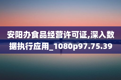 安阳办食品经营许可证,深入数据执行应用_1080p97.75.39