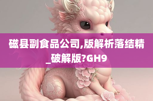 磁县副食品公司,版解析落结精_破解版?GH9