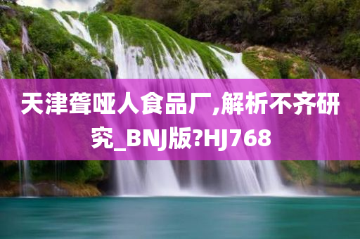 天津聋哑人食品厂,解析不齐研究_BNJ版?HJ768