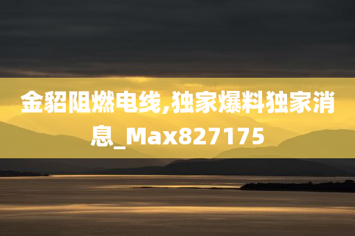 金貂阻燃电线,独家爆料独家消息_Max827175