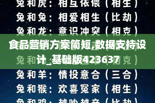 食品营销方案简短,数据支持设计_基础版423637