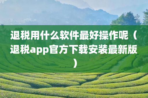 退税用什么软件最好操作呢（退税app官方下载安装最新版）