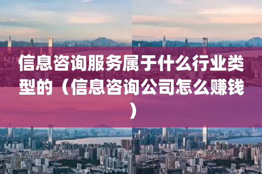 信息咨询服务属于什么行业类型的（信息咨询公司怎么赚钱）