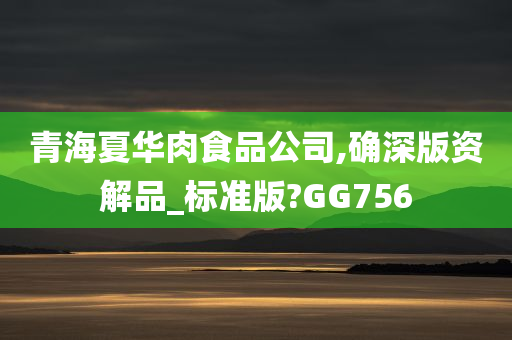 青海夏华肉食品公司,确深版资解品_标准版?GG756