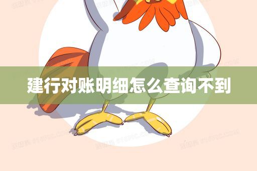 建行对账明细怎么查询不到