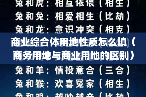 商业综合体用地性质怎么填（商务用地与商业用地的区别）