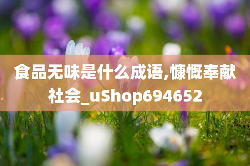 食品无味是什么成语,慷慨奉献社会_uShop694652