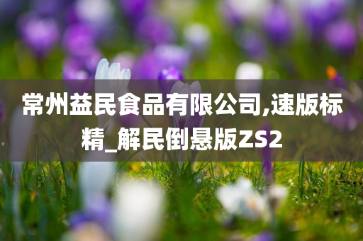 常州益民食品有限公司,速版标精_解民倒悬版ZS2