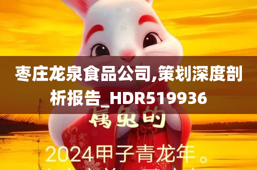 枣庄龙泉食品公司,策划深度剖析报告_HDR519936