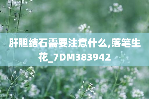 肝胆结石需要注意什么,落笔生花_7DM383942