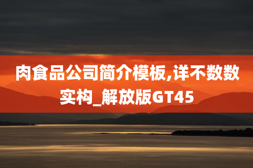 肉食品公司简介模板,详不数数实构_解放版GT45