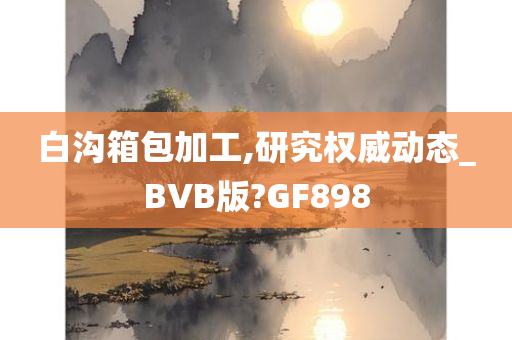 白沟箱包加工,研究权威动态_BVB版?GF898