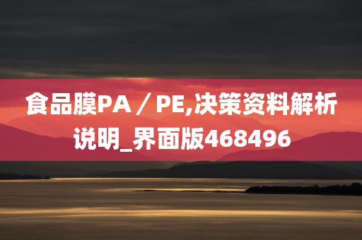 食品膜PA／PE,决策资料解析说明_界面版468496