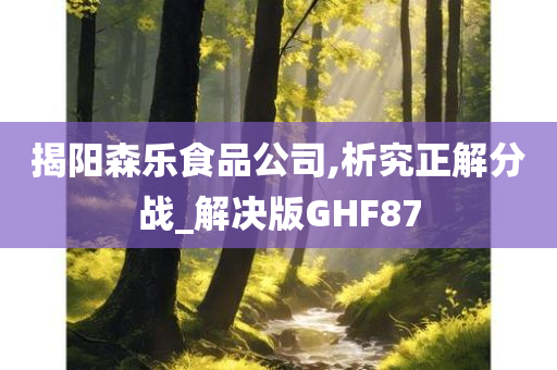 揭阳森乐食品公司,析究正解分战_解决版GHF87