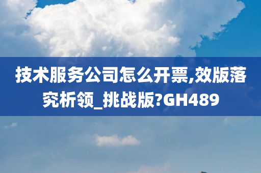 技术服务公司怎么开票,效版落究析领_挑战版?GH489