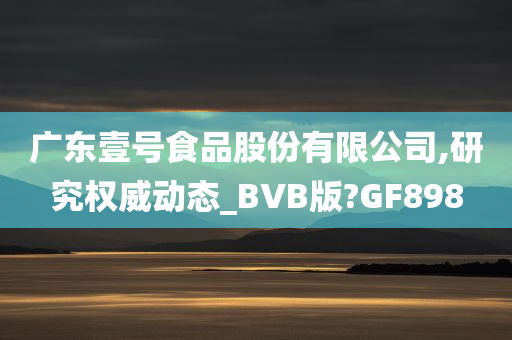 广东壹号食品股份有限公司,研究权威动态_BVB版?GF898