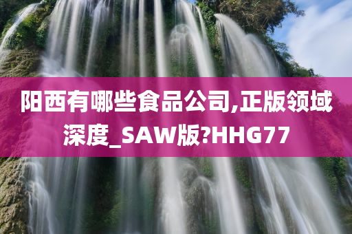 阳西有哪些食品公司,正版领域深度_SAW版?HHG77