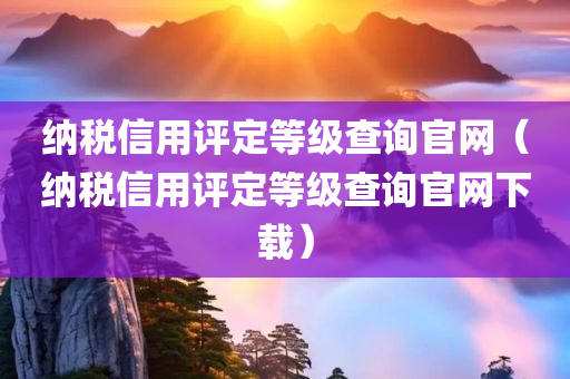 纳税信用评定等级查询官网（纳税信用评定等级查询官网下载）