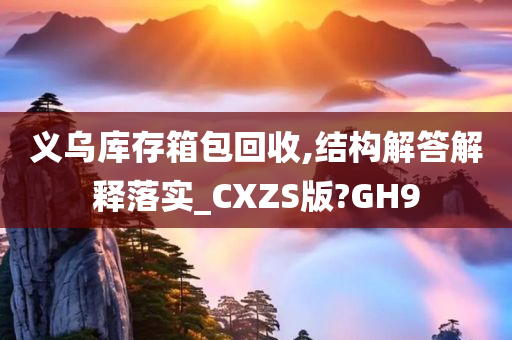 义乌库存箱包回收,结构解答解释落实_CXZS版?GH9