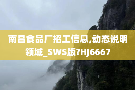 南昌食品厂招工信息,动态说明领域_SWS版?HJ6667