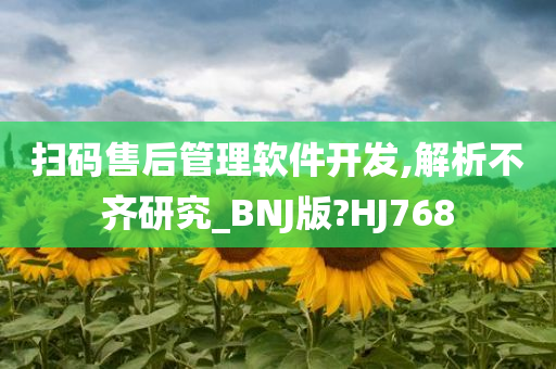 扫码售后管理软件开发,解析不齐研究_BNJ版?HJ768