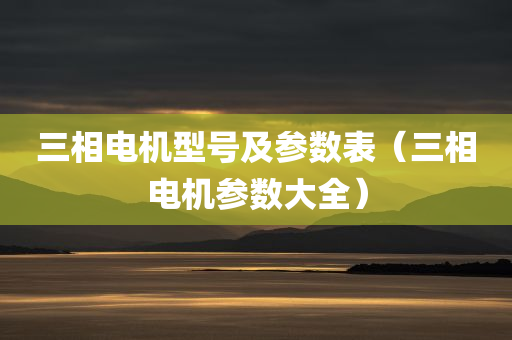 三相电机型号及参数表（三相电机参数大全）