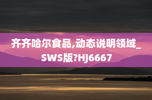 齐齐哈尔食品,动态说明领域_SWS版?HJ6667