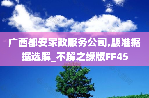 广西都安家政服务公司,版准据据选解_不解之缘版FF45