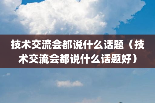 技术交流会都说什么话题（技术交流会都说什么话题好）