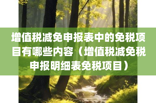 增值税减免申报表中的免税项目有哪些内容（增值税减免税申报明细表免税项目）