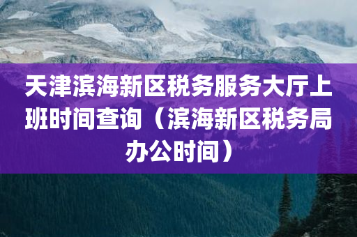 天津滨海新区税务服务大厅上班时间查询（滨海新区税务局办公时间）