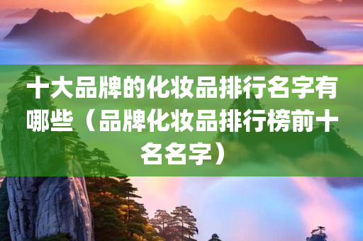 十大品牌的化妆品排行名字有哪些（品牌化妆品排行榜前十名名字）