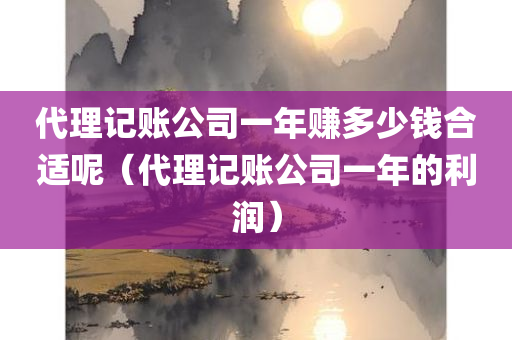 代理记账公司一年赚多少钱合适呢（代理记账公司一年的利润）