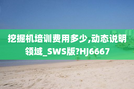 挖掘机培训费用多少,动态说明领域_SWS版?HJ6667