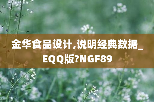 金华食品设计,说明经典数据_EQQ版?NGF89