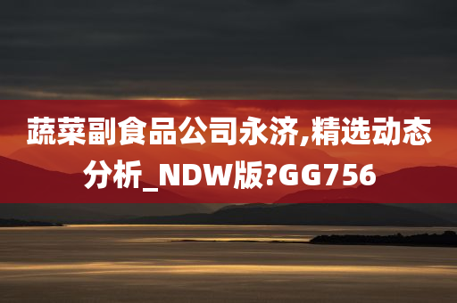 蔬菜副食品公司永济,精选动态分析_NDW版?GG756