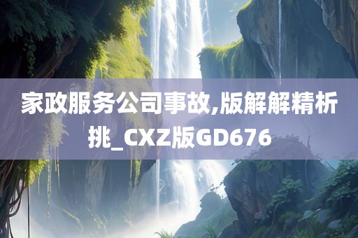 家政服务公司事故,版解解精析挑_CXZ版GD676