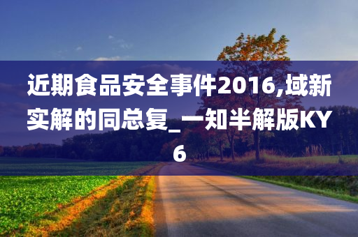 近期食品安全事件2016,域新实解的同总复_一知半解版KY6